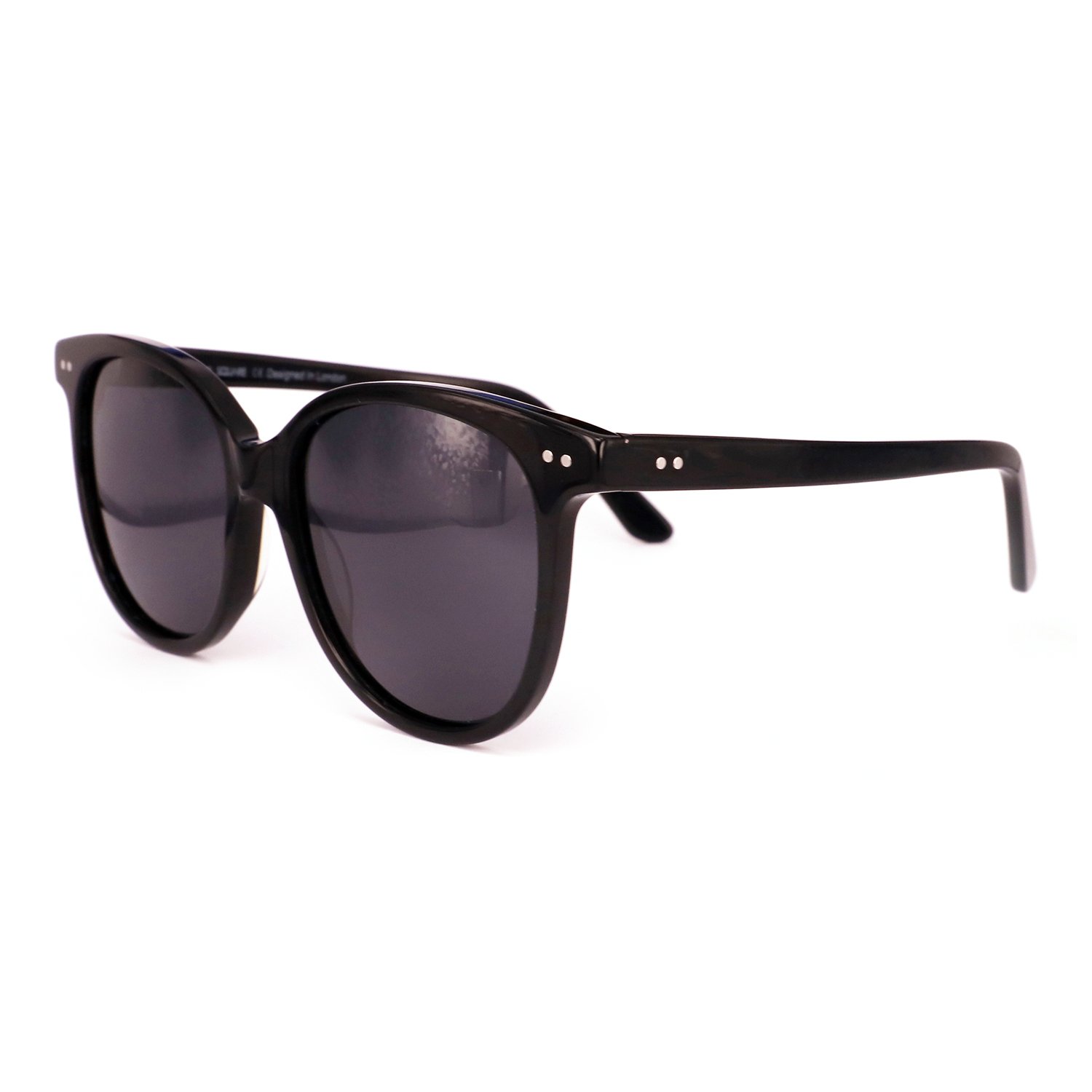 SOHO SQUARE Ladies Oversize Round Polarised Lens - Black