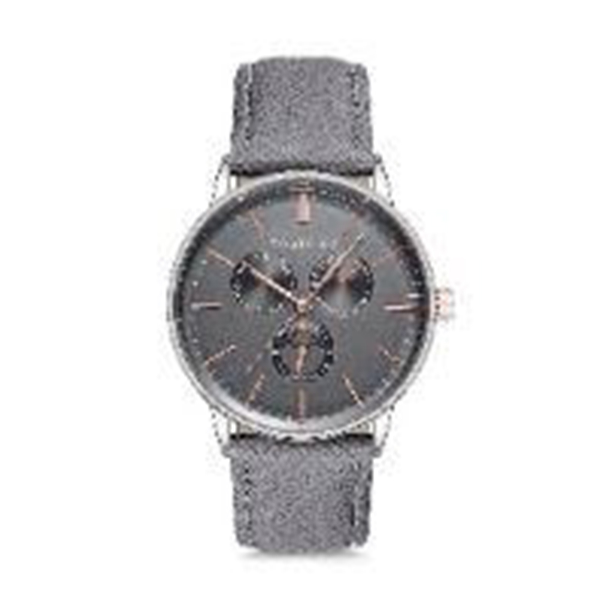 Thomas Calvi Grey Faux Multi Dial Watch in Silver Tone with Grey Strap