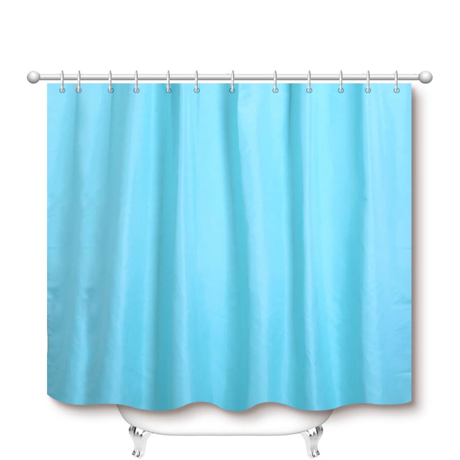 Turquoise Colour Waterproof Shower Curtain with 12 Hooks (180x180cm)