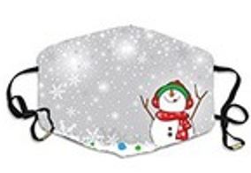 Christmas Theme Washable and Reusable Face Coverwith Adjustable Earloops- Black and Multi