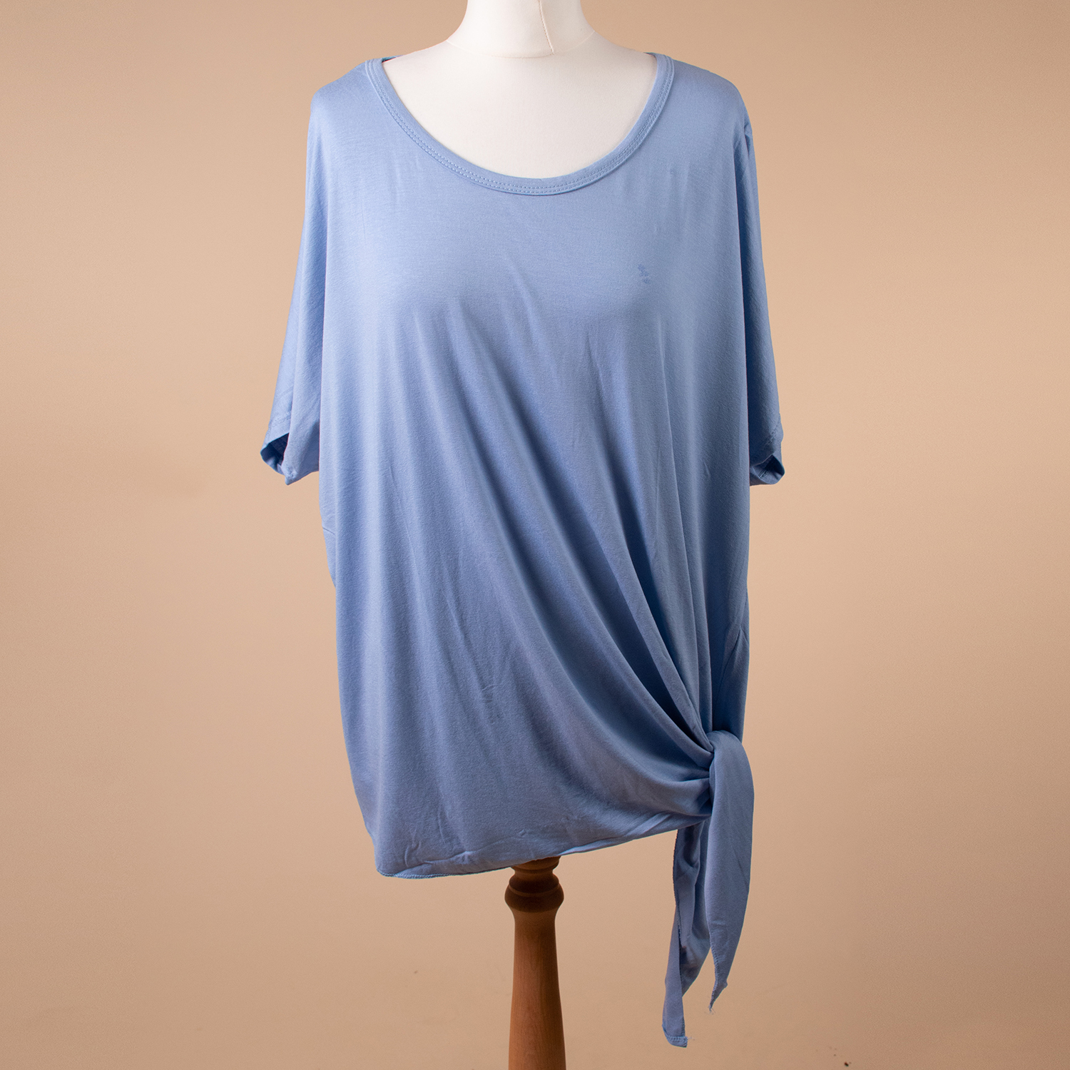 NOVA of London Sky Blue Scoop Neck Side Tie Top ( size up to 20 )